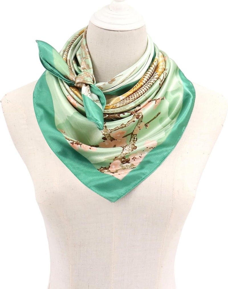 vimate 35" Square Silk Like Head Scarf - Women's Fashion Silk Feeling Scarf for Hair Wrapping and Sleeping at Night. - Image 5